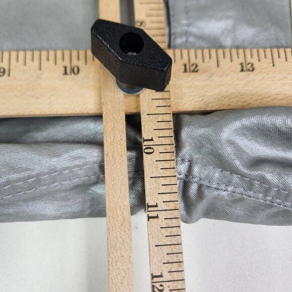 OAT New York Pants Womens 4 27 Silver High Rise Wide Leg Metallic Coated Denim - Picture 5 of 12